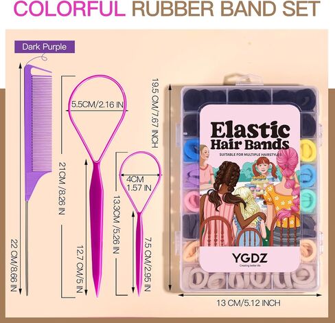 YGDZ 280 PCS Cotton 24 Colors Hair Ties Set with Organizer Box - Seamless Soft Mini Elastics Ponytail Holders and Hair Accessories for Toddlers, Girls, Kids in Saudi Arabia