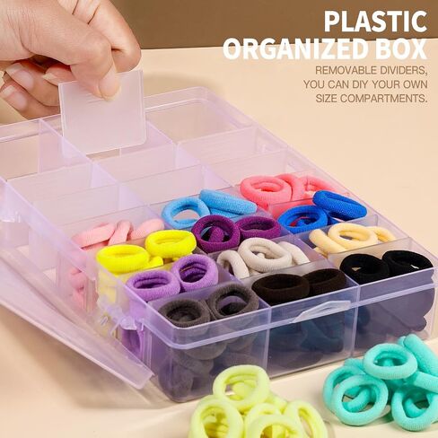YGDZ 280 PCS Cotton 24 Colors Hair Ties Set with Organizer Box - Seamless Soft Mini Elastics Ponytail Holders and Hair Accessories for Toddlers, Girls, Kids in Saudi Arabia
