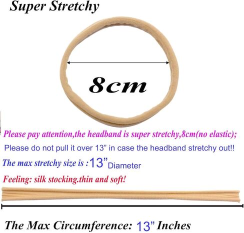 200 قطعة 25 لونًا عالية التمدد اصنعها بنفسك عصابات رأس نايلون عارية مرنة لأربطة شعر الأطفال الرضع ربطات الرأس حلقات الأذن ربطات العنق والمشاريع الحرفية والأنشطة الرياضية النسائية in Kuwait