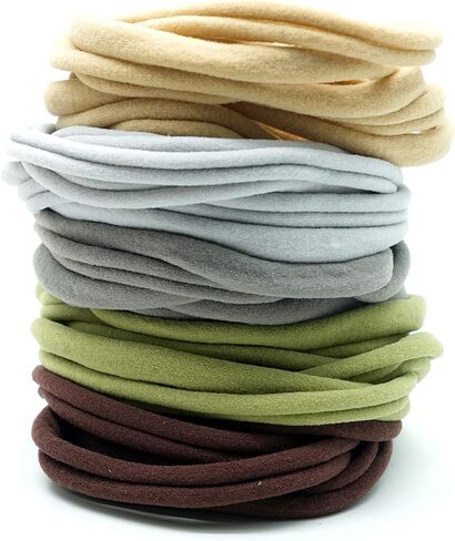 200 قطعة 25 لونًا عالية التمدد اصنعها بنفسك عصابات رأس نايلون عارية مرنة لأربطة شعر الأطفال الرضع ربطات الرأس حلقات الأذن ربطات العنق والمشاريع الحرفية والأنشطة الرياضية النسائية in Kuwait