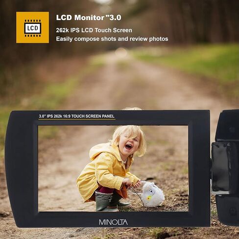 PHOTO4LESS MINOLTA® MN4K20NV 4K Ultra HD / كاميرا فيديو للرؤية الليلية بدقة 30 ميجابكسل (أسود) + بطاقة ذاكرة SD سعة 32 جيجابايت + حافظة صلبة لبطاقة الذاكرة + قارئ بطاقة USB SD عالي السرعة + حامل ثلاثي القوائم للطاولة in Kuwait