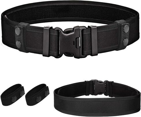 ZENGSUSU حزام واجب تكتيكي لإنفاذ القانون للخصر 30-45 بوصة، حزام فيلكرو قابل للتعديل بقياس 2.1 بوصة مع 2 من حراس الحزام in Kuwait