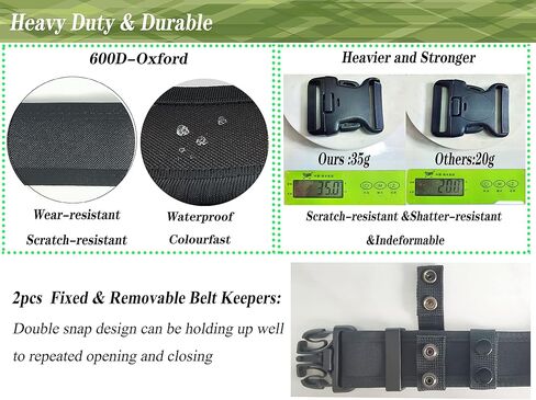 ZENGSUSU حزام واجب تكتيكي لإنفاذ القانون للخصر 30-45 بوصة، حزام فيلكرو قابل للتعديل بقياس 2.1 بوصة مع 2 من حراس الحزام in Kuwait