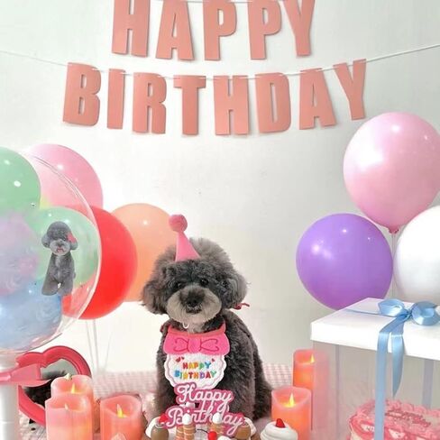 مجموعة باندانا لعيد ميلاد القطط، قبعة عيد ميلاد لطيفة للكلاب ومريلة كرتونية وردية، لوازم حفلات اعياد ميلاد الحيوانات الاليفة للقطط والكلاب (زهري) in Kuwait