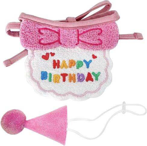 مجموعة باندانا لعيد ميلاد القطط، قبعة عيد ميلاد لطيفة للكلاب ومريلة كرتونية وردية، لوازم حفلات اعياد ميلاد الحيوانات الاليفة للقطط والكلاب (زهري) in Kuwait