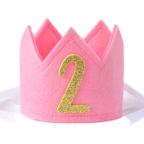 Dog Cat 2nd Birthday Crown - Dog Cat Second Birthday Party Decorations,Puppy Kitten Two Pet Birthday Hat,Dog Cat 2nd Pet Party Crown, Photo Prop Cake Smash (Blue)