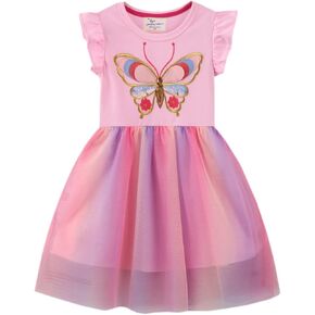 Vinesen Toddler Baby Girl Summer Dress Short Sleeve Casual Playwear Sundress Dresses