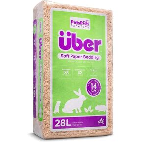 Uber Soft Paper Pet Bedding for Small Animals, Natural, 28L