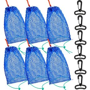ميلكاري اكياس طعوم سرطان البحر، 6 قطع من الفخاخ الشبكية بتصميم رياضي مع خزانة مطاطية لجراد البحر والروبيان والاسماك in Kuwait