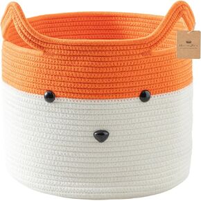 HomeyPine Panda Basket, Woven Cotton Rope Storage Basket for Baby, Empty Gift Basket with Handle, Animal Laundry Basket Organizer for Towels, Blanket, Toys, Clothes, Gifts – Pet or Baby Gift Baskets