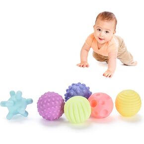 Botabee Sensory Balls for Babies - 6 Pack, Textured Multi Soft Ball Set for Toddlers 1-3, Multicolored Montessori Toys for Infant Development, Safe and Educational Baby Toys 6 to 12 Months in Kuwait