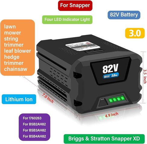 JIALIPOK 3.0Ah Lithium Ion Replacement for Briggs & Stratton Snapper XD 82V Battery BSB2AH82 BSB3AH82 BSB4AH82 BSB5AH82 1760514 in Kuwait