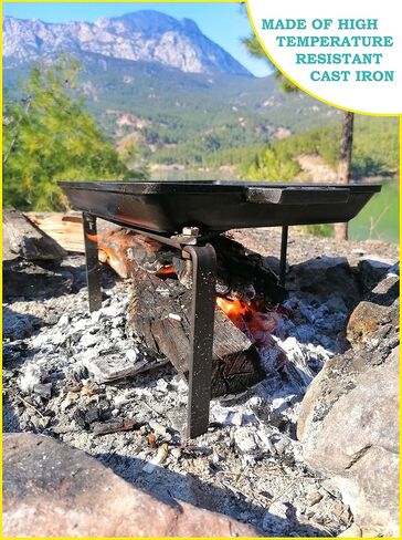 14 Inch Camping Tripod for Cooking, Camping Cooking Stand, Tripod Grill, Fire Tripod for Cooking, Cast Iron Stand, Dutch Oven Stand, Fire Pit Stand, Dutch Oven Tripod, Cooking Tripod for Campfire in Saudi Arabia