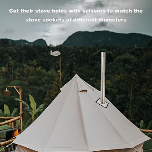 Hoypeyfiy DIY Hot Tent Stove Jack مع غطاء مطر، طقم جاك موقد لخيمة التخييم، 7.87 بوصة × 9 بوصة in Saudi Arabia