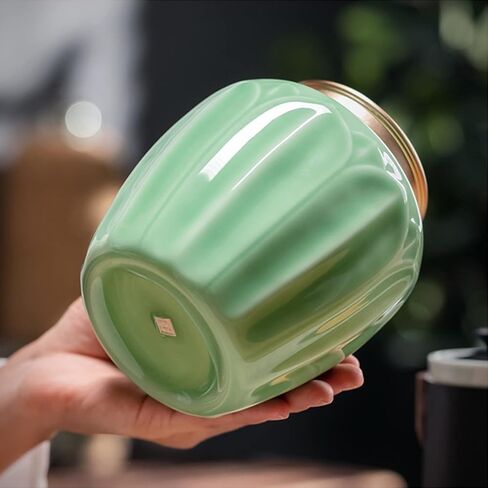 حرق جثث تذكارية على شكل زهرة من السيراميك، جنازة، مكانة، جرة دفن للرماد البشري أو رماد الحيوانات الأليفة - جرة مزخرفة - جرة جنازة تذكارية عالية الجودة (العنبر) 590 مل in Kuwait