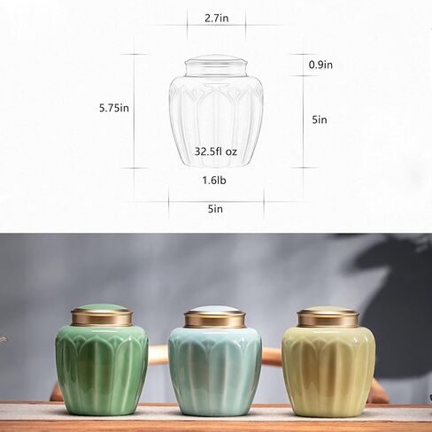 حرق جثث تذكارية على شكل زهرة من السيراميك، جنازة، مكانة، جرة دفن للرماد البشري أو رماد الحيوانات الأليفة - جرة مزخرفة - جرة جنازة تذكارية عالية الجودة (العنبر) 590 مل in Kuwait