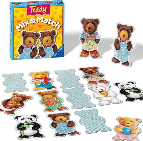 Ravensburger Teddy Mix & Match - Children's Game, Yellow, Blue, 7.5 x 7.5 x 2 inches in Saudi Arabia