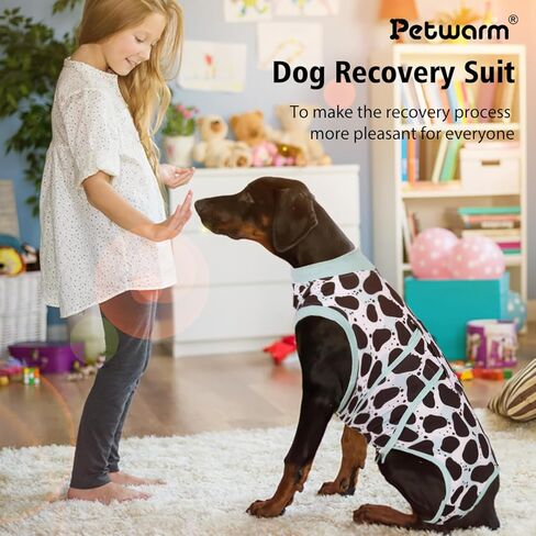 بديل مخروطي للكلاب من PetWarm بعد الجراحة، بدلة تعافي للكلاب الذكور من الإناث، ملابس للكلاب بعد الجراحة التعقيم الجراحي، بدلة مريحة للتعافي الجراحي للحيوانات الأليفة مضادة لللعق، ملابس للكلاب، نمط الفهد، أخضر، مقاس M in Kuwait