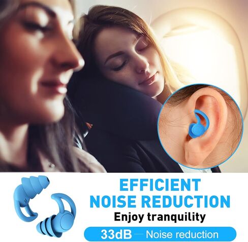 Ear Plugs for Sleeping Noise Cancelling,Comfortable Silicone Sound Blocking Earplugs, Reusable Washable Earplugs for Sleeping, Work, Study, Snoring, Shooting, Concerts in Kuwait