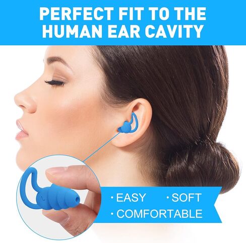 Ear Plugs for Sleeping Noise Cancelling,Comfortable Silicone Sound Blocking Earplugs, Reusable Washable Earplugs for Sleeping, Work, Study, Snoring, Shooting, Concerts in Kuwait