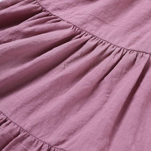 USKIDKK فستان صيفي للفتيات الصغيرات من القطن والكتان للأطفال فساتين حفلات الشاطئ بدون أكمام in Kuwait