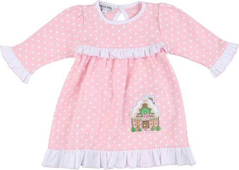 Magnolia Baby Baby Girl Gingerbread Fun Combo Long Sleeve Dress Set Pink in Saudi Arabia