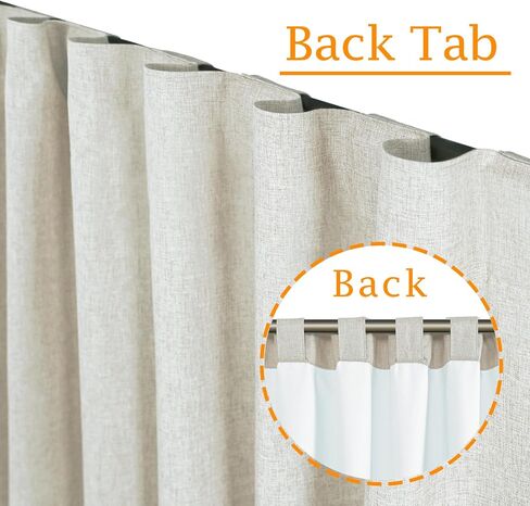 LAMIT 100% Blackout Short Linen Curtains for Cafe, 40 Inch Length Linen Textured Thermal Curtains Back Tab and Rod Pocket Neutral Panels with White Liner for Kitchen, 2 Panels, 34 x 40 Inch, Ivory in Kuwait