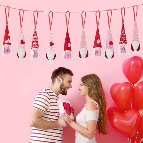 زينة معلقة لعيد الحب - 10 قطع قطيفة سويدية مصنوعة يدويًا لتزيين حفلات المنزل والشجرة in Kuwait