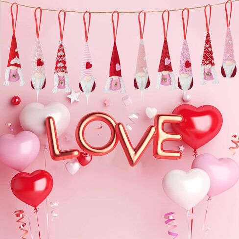 زينة معلقة لعيد الحب - 10 قطع قطيفة سويدية مصنوعة يدويًا لتزيين حفلات المنزل والشجرة in Kuwait