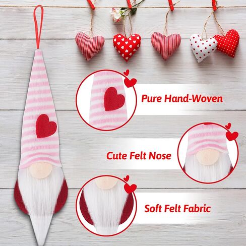 زينة معلقة لعيد الحب - 10 قطع قطيفة سويدية مصنوعة يدويًا لتزيين حفلات المنزل والشجرة in Kuwait