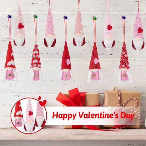 زينة معلقة لعيد الحب - 10 قطع قطيفة سويدية مصنوعة يدويًا لتزيين حفلات المنزل والشجرة in Kuwait