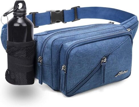 حقيبة الخصر فاني باك للرجال والنساء مع أقفاص زجاجات قابلة للانكماش، حزام قابل للتعديل للتمرين في الهواء الطلق والسفر والجري والمشي لمسافات طويلة وركوب الدراجات والصيد in Kuwait