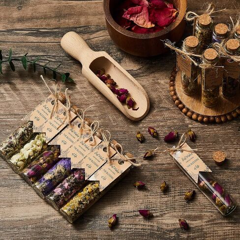 Wedding Favors Bulk Wedding Favors for Guests Rustic Wedding Favors Baby Shower Party Favors Dried Flower Petals in Bulk Glass Tea Jar Appreciation Gifts for Your Guest, 6 Flavors (24 Pcs) in Saudi Arabia