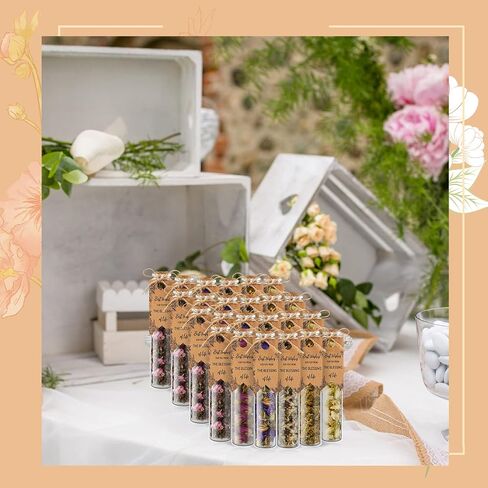 Wedding Favors Bulk Wedding Favors for Guests Rustic Wedding Favors Baby Shower Party Favors Dried Flower Petals in Bulk Glass Tea Jar Appreciation Gifts for Your Guest, 6 Flavors (24 Pcs) in Saudi Arabia