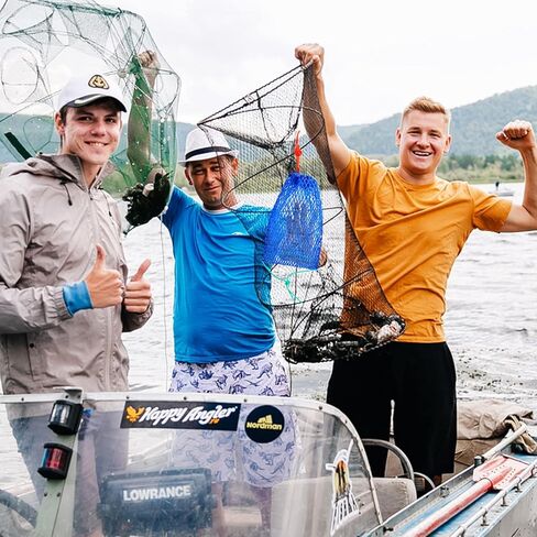 ميلكاري اكياس طعوم سرطان البحر، 6 قطع من الفخاخ الشبكية بتصميم رياضي مع خزانة مطاطية لجراد البحر والروبيان والاسماك in Kuwait