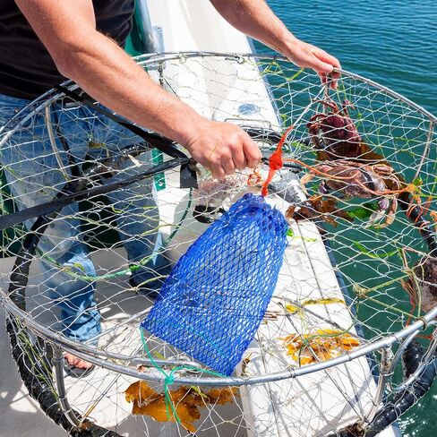 ميلكاري اكياس طعوم سرطان البحر، 6 قطع من الفخاخ الشبكية بتصميم رياضي مع خزانة مطاطية لجراد البحر والروبيان والاسماك in Kuwait