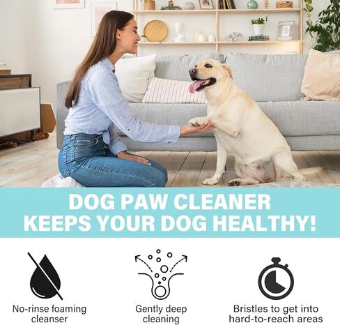 منظف ​​مخالب الكلاب، شامبو مخالب الحيوانات الأليفة بدون شطف ومحمول مع فرشاة سيليكون ناعمة، منظف طبيعي بالكامل للحيوانات الأليفة وغسالة مخالب الكلاب للتنظيف العميق in Kuwait