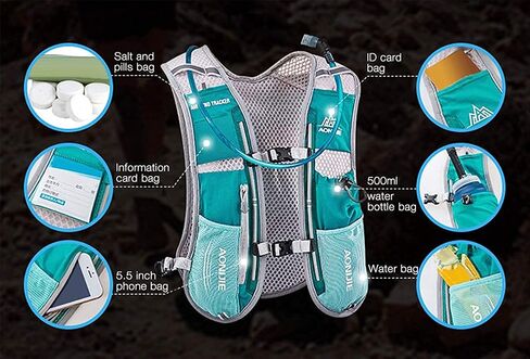 Win.Deeper 5L Lightweight Running Backpackn Outdoor Sports Trail Racing Marathon Hiking Fitness Bag Hydration Vest Pack for Men Women with 1.5L Bag or 500ml Kettle in Saudi Arabia