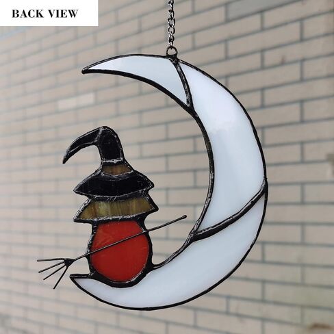 Black Cat On Bule Moon Stained Glass in Kuwait