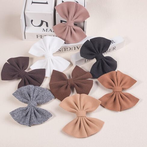 XIMA 30PCS Girls Hair Bows Clips Felt Woolen Hair Accessories Handmade Cotton Hair Bow for Toddler Girls Infants Kids and Teens 30Colors in Saudi Arabia