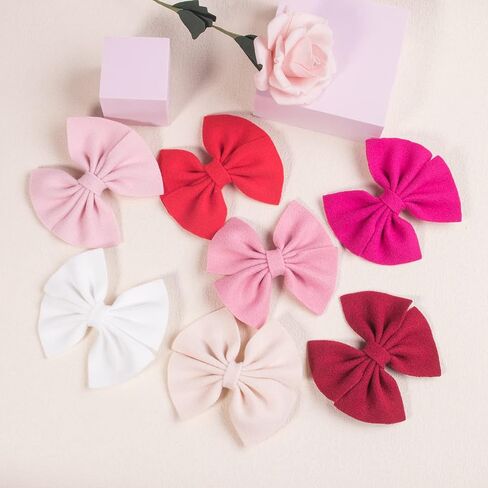 XIMA 30PCS Girls Hair Bows Clips Felt Woolen Hair Accessories Handmade Cotton Hair Bow for Toddler Girls Infants Kids and Teens 30Colors in Saudi Arabia