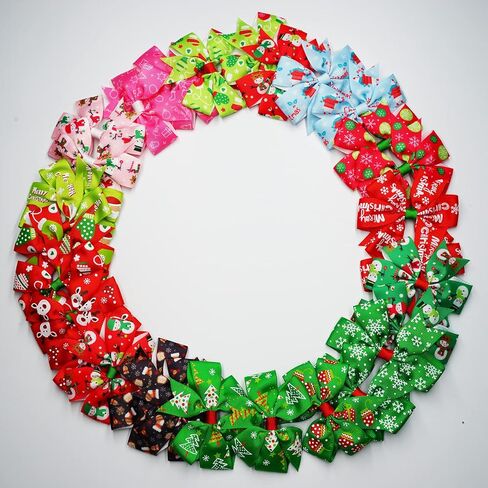 yxiang 10 قطع قوس شعر عيد الميلاد للفتيات عيد الميلاد قوس الشعر التمساح كليب ملون بوتيك إكسسوارات الشعر grosgrain الشريط مشبك شعر كبير مع صندوق هدية لطفلة طفل صغير في سن المراهقة in Kuwait