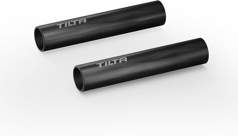 Tilta 2X Carbon Fiber Rods 15mm for Rail Support System | Increased Strength | Limited Reflection | Lightweight | DSLR Shoulder Rig, Camera Stabilizer Cage, Matte Box (10cm) in Saudi Arabia