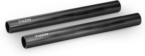 Tilta 2X Carbon Fiber Rods 15mm for Rail Support System | Increased Strength | Limited Reflection | Lightweight | DSLR Shoulder Rig, Camera Stabilizer Cage, Matte Box (10cm) in Kuwait