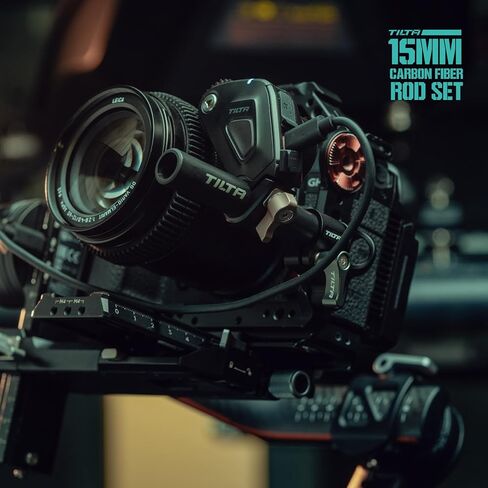Tilta 2X Carbon Fiber Rods 15mm for Rail Support System | Increased Strength | Limited Reflection | Lightweight | DSLR Shoulder Rig, Camera Stabilizer Cage, Matte Box (10cm) in Saudi Arabia
