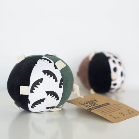 Wee Gallery, Taggy Ball with Rattle - Developmental Activity for Babies - Visual Stimulation, Motor Skills, Soft Interactive Sensory Toy for Infant Play (Woodland Theme) in Saudi Arabia