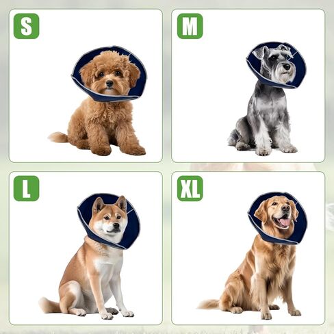 lasuroa مريح الكلب المخروط، غير المنسوجة النسيج المضادة لعق مخروط الكلب مكافحة لدغة مخروط زن مخروط للكلاب طوق واقية للكلاب الكبيرة والمتوسطة والصغيرة القطط الجمال الاستحمام (L) in Kuwait