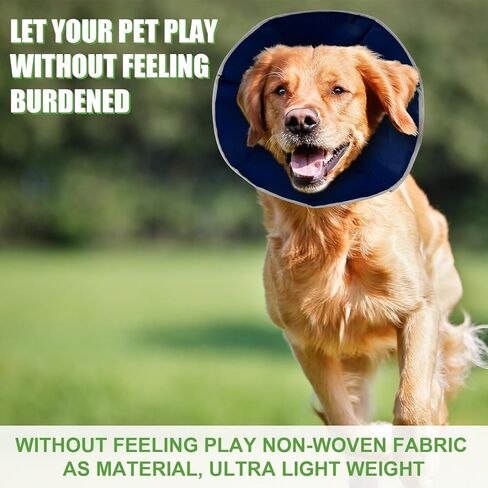 lasuroa مريح الكلب المخروط، غير المنسوجة النسيج المضادة لعق مخروط الكلب مكافحة لدغة مخروط زن مخروط للكلاب طوق واقية للكلاب الكبيرة والمتوسطة والصغيرة القطط الجمال الاستحمام (L) in Kuwait