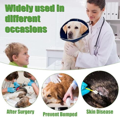lasuroa مريح الكلب المخروط، غير المنسوجة النسيج المضادة لعق مخروط الكلب مكافحة لدغة مخروط زن مخروط للكلاب طوق واقية للكلاب الكبيرة والمتوسطة والصغيرة القطط الجمال الاستحمام (L) in Kuwait