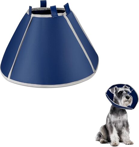 lasuroa مريح الكلب المخروط، غير المنسوجة النسيج المضادة لعق مخروط الكلب مكافحة لدغة مخروط زن مخروط للكلاب طوق واقية للكلاب الكبيرة والمتوسطة والصغيرة القطط الجمال الاستحمام (L) in Kuwait